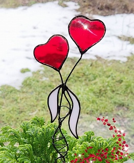 Декор из стекла "Сердечко с лентой" в интернет-магазине Своими Руками