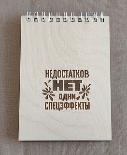 Деревянный блокнот "Недостатков нет" в интернет-магазине Своими Руками