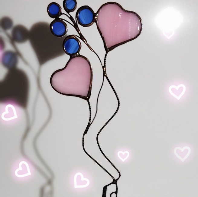 Декор из стекла "Розовые сердечки" в интернет-магазине Своими Руками