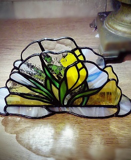 Салфетница из стекла "Крокус желтый" в интернет-магазине Своими Руками